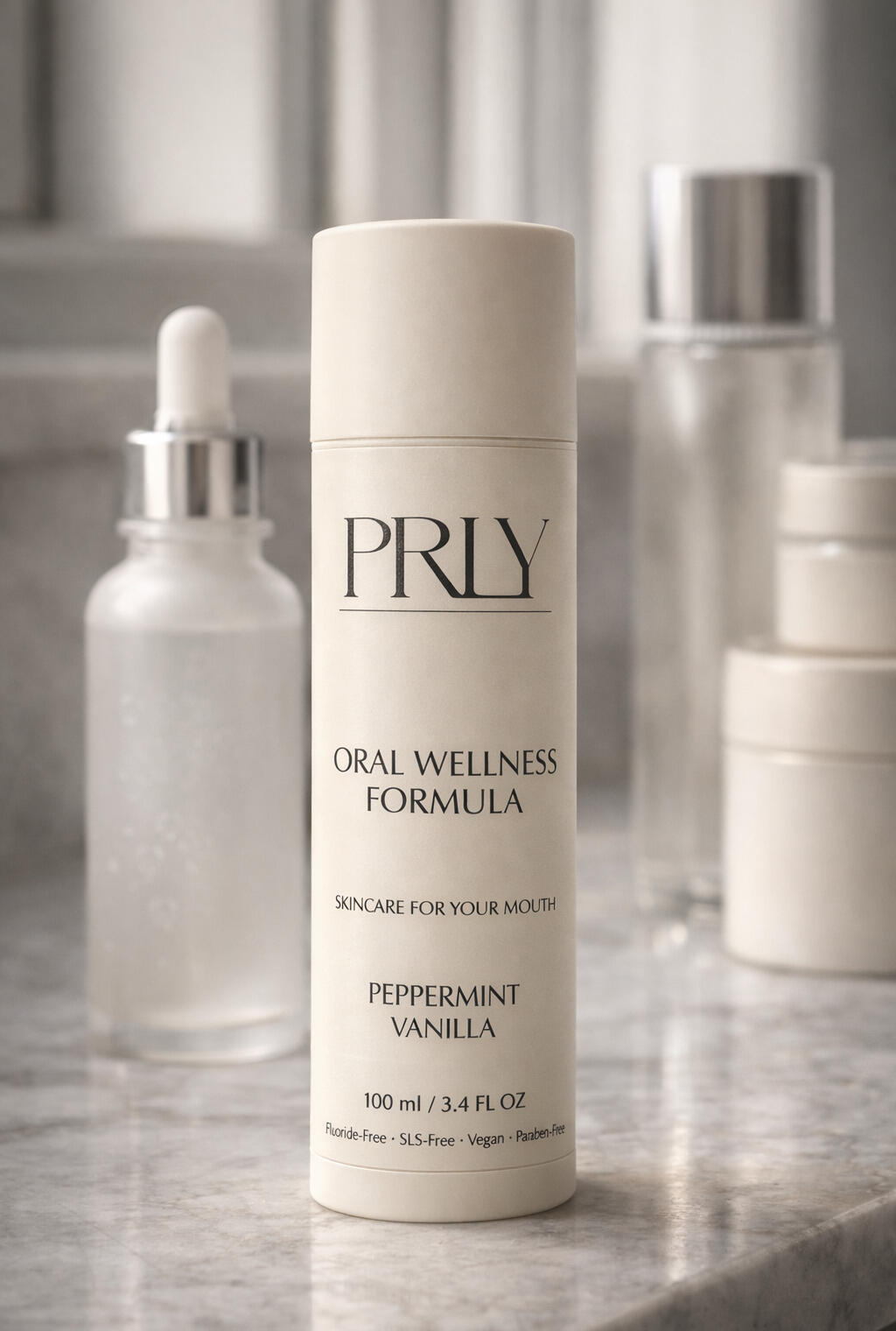 Luxury oral care product in spa inspired bathroom environment